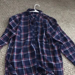 Gap Plaid Pink, White, Blue Blouse